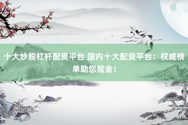 十大炒股杠杆配资平台 国内十大配资平台：权威榜单助您掘金！