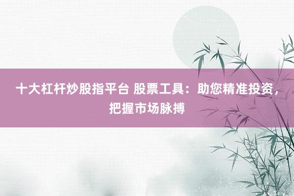 十大杠杆炒股指平台 股票工具：助您精准投资，把握市场脉搏
