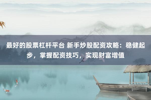 最好的股票杠杆平台 新手炒股配资攻略：稳健起步，掌握配资技巧，实现财富增值