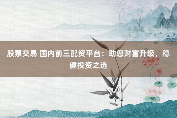 股票交易 国内前三配资平台：助您财富升级，稳健投资之选