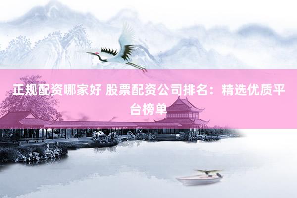 正规配资哪家好 股票配资公司排名：精选优质平台榜单