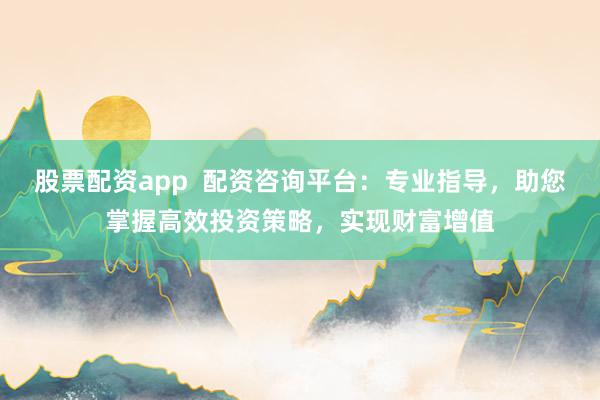 股票配资app  配资咨询平台：专业指导，助您掌握高效投资策略，实现财富增值