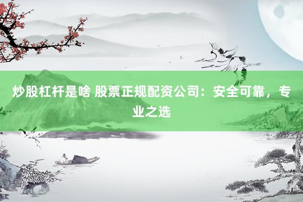 炒股杠杆是啥 股票正规配资公司:安全可靠,专业之选