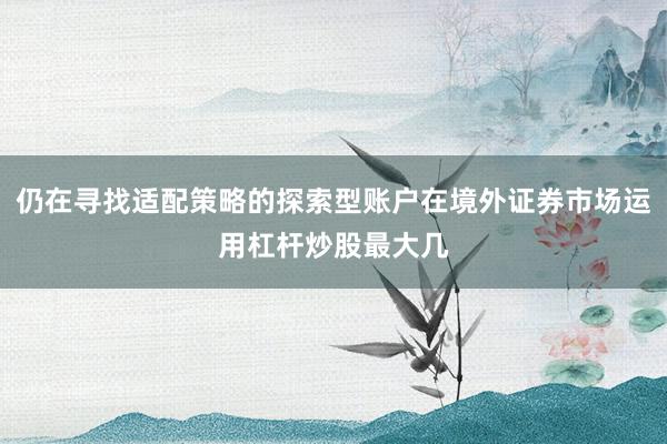 仍在寻找适配策略的探索型账户在境外证券市场运用杠杆炒股最大几