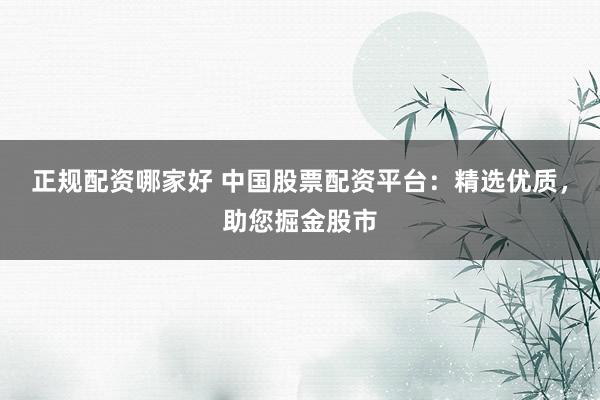 正规配资哪家好 中国股票配资平台：精选优质，助您掘金股市