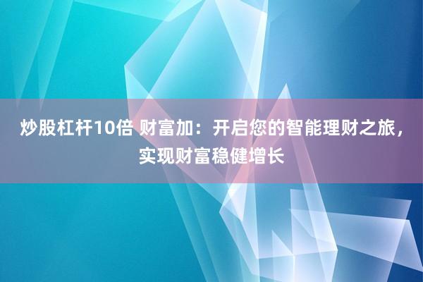 炒股杠杆10倍 财富加：开启您的智能理财之旅，实现财富稳健增长