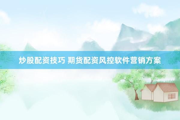 炒股配资技巧 期货配资风控软件营销方案
