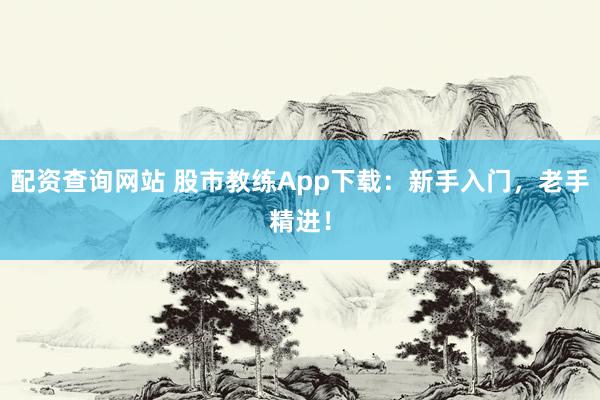 配资查询网站 股市教练App下载：新手入门，老手精进！