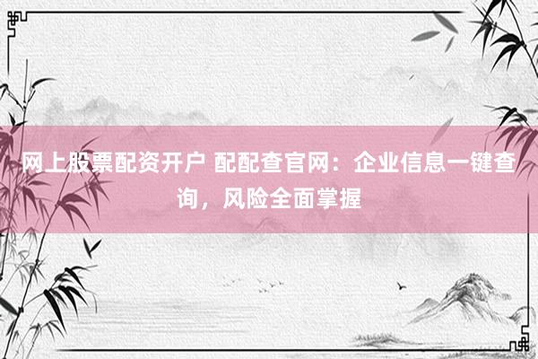 网上股票配资开户 配配查官网：企业信息一键查询，风险全面掌握