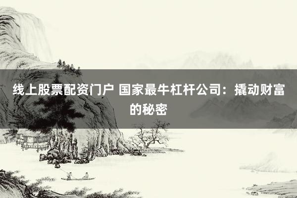 线上股票配资门户 国家最牛杠杆公司：撬动财富的秘密